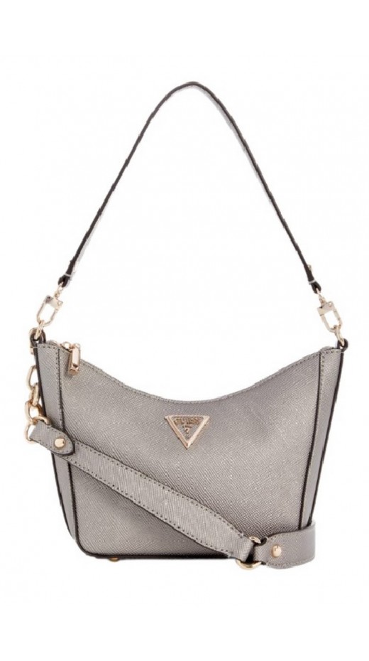 GUESS ECO GLORIANA TOP ZIP SHLDR BAG ΤΣΑΝΤΑ ΓΥΝΑΙΚΕΙΑ PEWTER