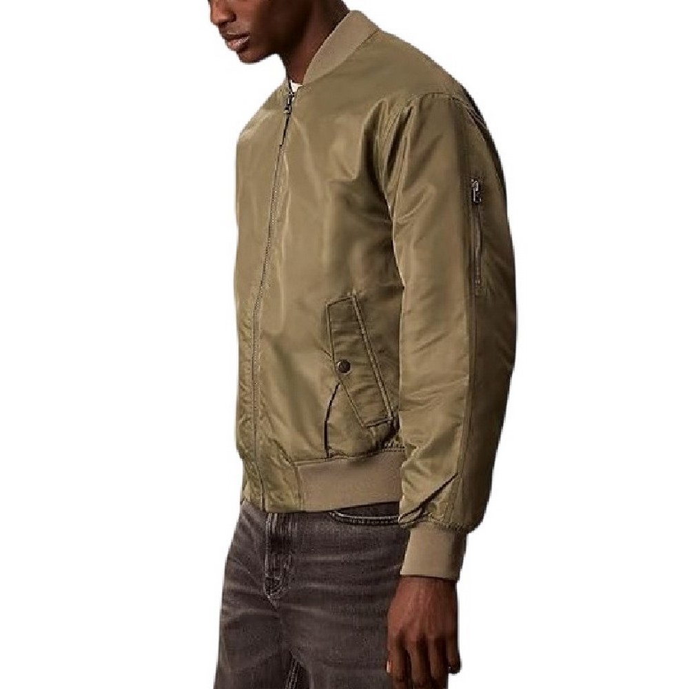 CALVIN KLEIN JEANS LS NYLON BOMBER JACKET ΜΠΟΥΦΑΝ ΑΝΔΡΙΚΟ OLIVE