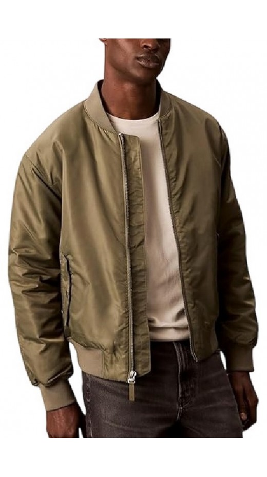 CALVIN KLEIN JEANS LS NYLON BOMBER JACKET ΜΠΟΥΦΑΝ ΑΝΔΡΙΚΟ OLIVE