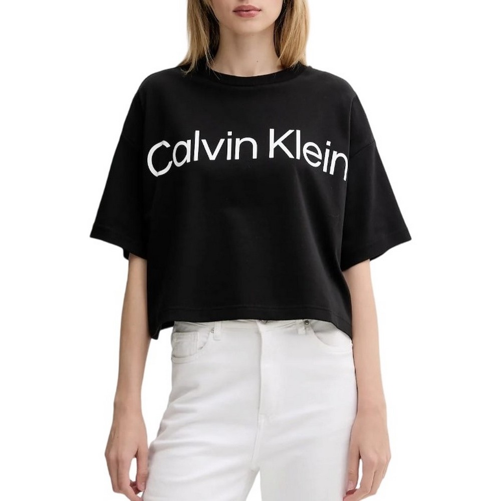CALVIN KLEIN BOXY LOGO GRAPHIC TEE T-SHIRT ΜΠΛΟΥΖΑ ΓΥΝΑΙΚΕΙΑ BLACK
