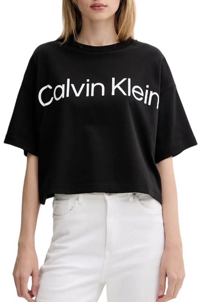 CALVIN KLEIN BOXY LOGO GRAPHIC TEE T-SHIRT ΜΠΛΟΥΖΑ ΓΥΝΑΙΚΕΙΑ BLACK