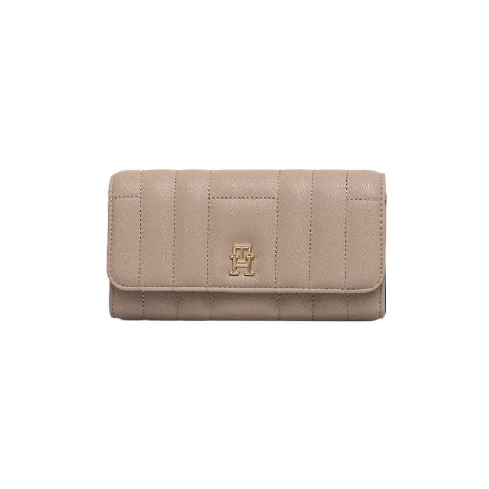 TOMMY HILFIGER FEMININE LRG FLAP ΠΟΡΤΟΦΟΛΙ ΓΥΝΑΙΚΕΙΟ BLACK