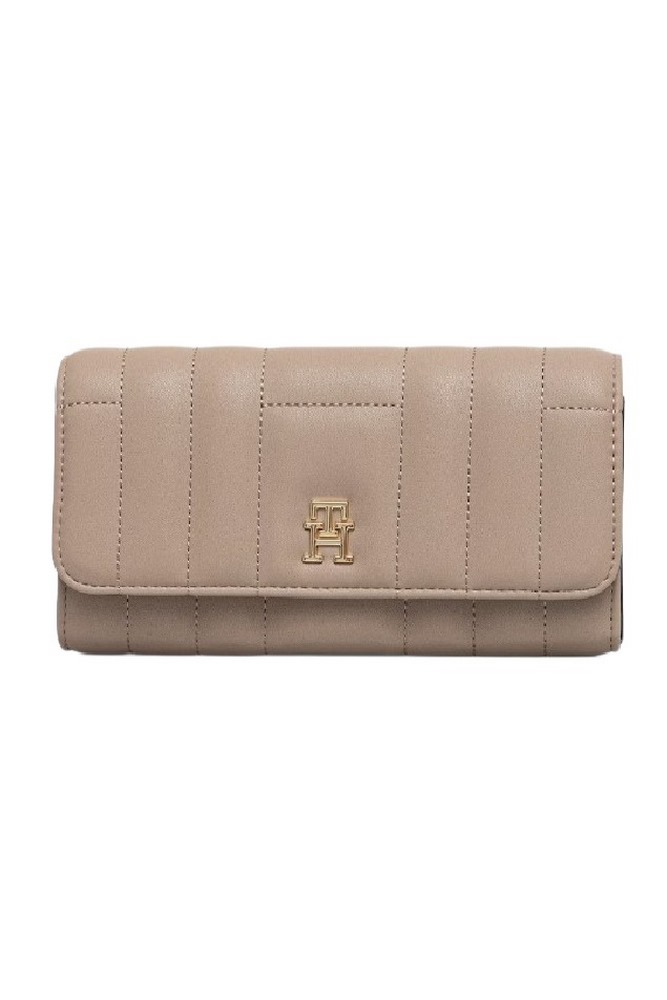 TOMMY HILFIGER FEMININE LRG FLAP ΠΟΡΤΟΦΟΛΙ ΓΥΝΑΙΚΕΙΟ BLACK