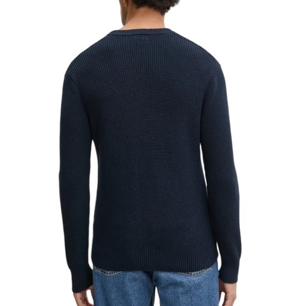 GUESS JEANS LS CN MINI TRIANGLE SWTR ΜΠΛΟΥΖΑ ΠΛΕΚΤΗ ΑΝΔΡΙΚΗ NAVY