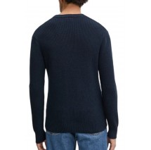 GUESS JEANS LS CN MINI TRIANGLE SWTR ΜΠΛΟΥΖΑ ΠΛΕΚΤΗ ΑΝΔΡΙΚΗ NAVY