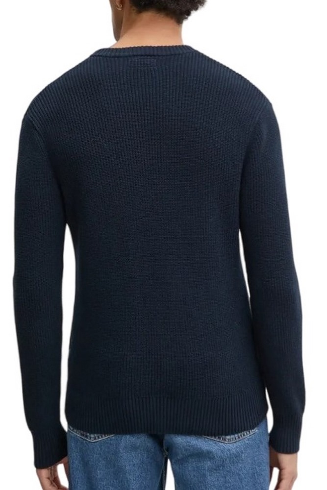 GUESS JEANS LS CN MINI TRIANGLE SWTR ΜΠΛΟΥΖΑ ΠΛΕΚΤΗ ΑΝΔΡΙΚΗ NAVY