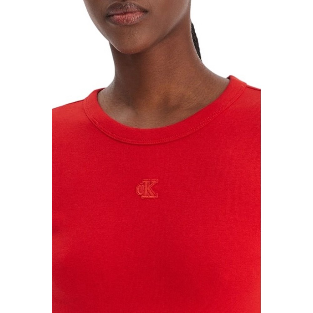 CALVIN KLEIN JEANS CO CONTOUR 1X1 RIB MINI DRESS ΦΟΡΕΜΑ ΓΥΝΑΙΚΕΙΟ RED