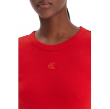 CALVIN KLEIN JEANS CO CONTOUR 1X1 RIB MINI DRESS ΦΟΡΕΜΑ ΓΥΝΑΙΚΕΙΟ RED
