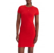 CALVIN KLEIN JEANS CO CONTOUR 1X1 RIB MINI DRESS ΦΟΡΕΜΑ ΓΥΝΑΙΚΕΙΟ RED