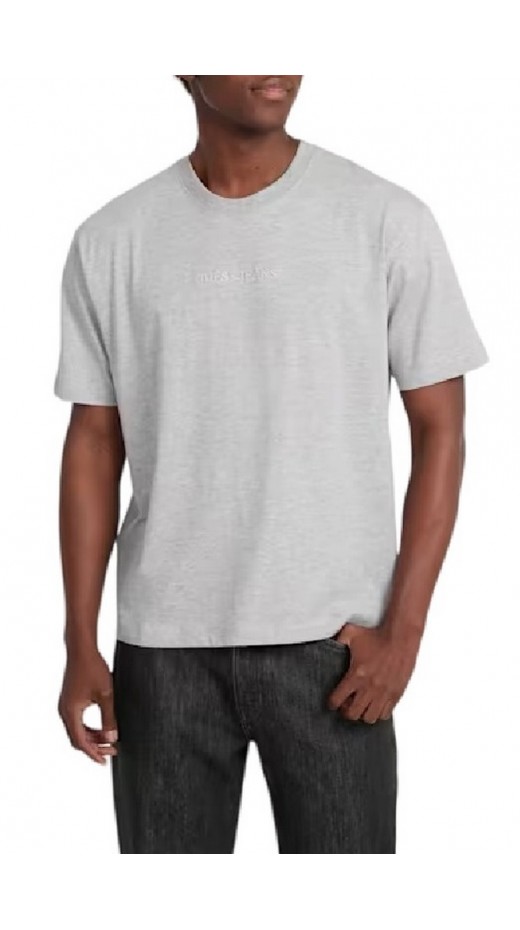 GUESS JEANS SS CN OS LOGO EMB TEE ΜΠΛΟΥΖΑ ΑΝΔΡΙΚΗ GREY