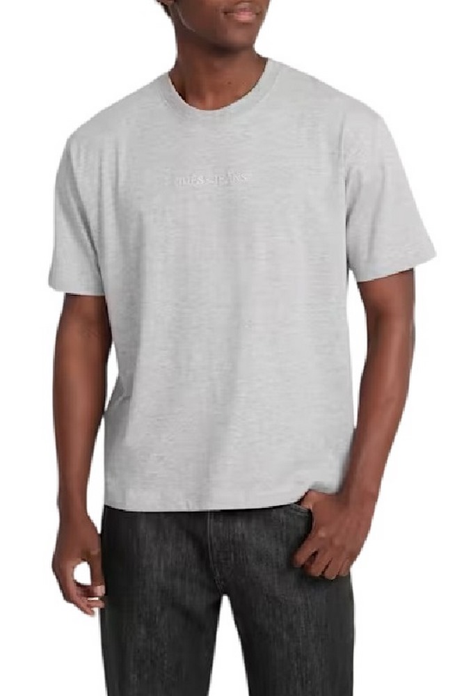 GUESS JEANS CN OS LOGO EMB TEE T-SHIRT ΜΠΛΟΥΖΑ ΑΝΔΡΙΚΗ GREY
