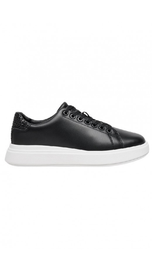 CALVIN KLEIN JEANS CUPSOLE LACE UP  WOVEN LTH ΠΑΠΟΥΤΣΙ ΓΥΝΑΙΚΕΙΟ BLACK