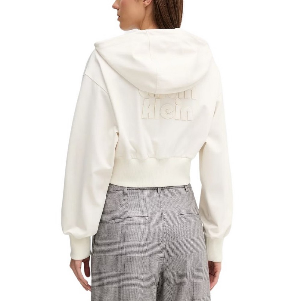 CALVIN KLEIN JEANS PUNTO MILANO FZ HOODIE ΖΑΚΕΤΑ ΓΥΝΑΙΚΕΙΑ OFF WHITE