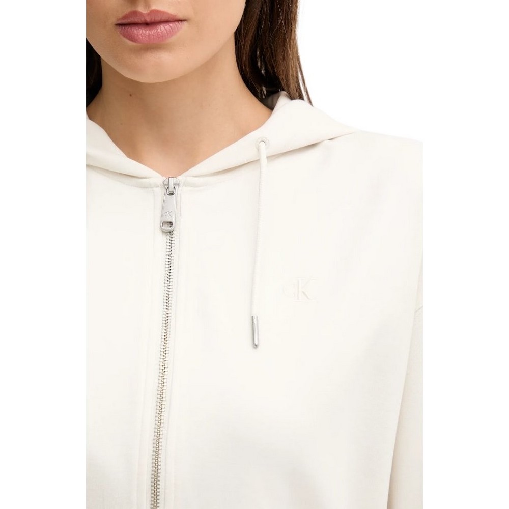 CALVIN KLEIN JEANS PUNTO MILANO FZ HOODIE ΖΑΚΕΤΑ ΓΥΝΑΙΚΕΙΑ OFF WHITE