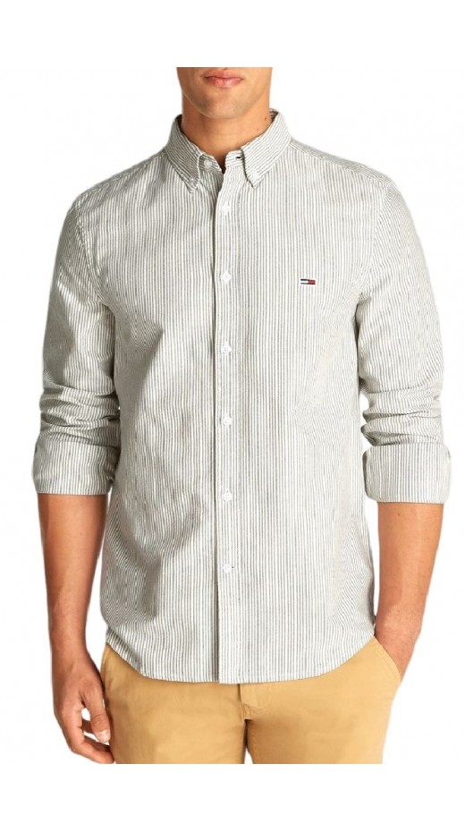 TOMMY JEANS SLIM STRIPE OXFORD SHIRT EXT ΠΟΥΚΑΜΙΣΟ ΑΝΔΡΙΚΟ NAVY