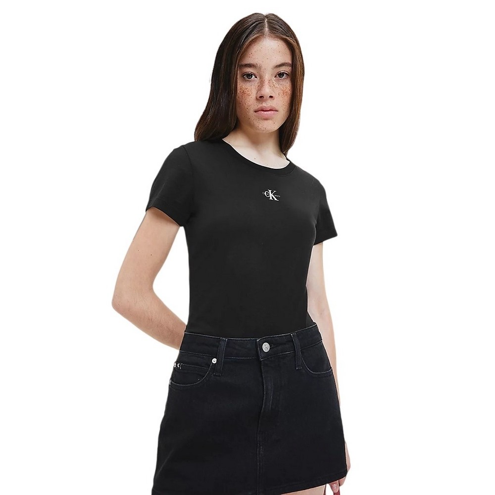 CALVIN KLEIN JEANS MICRO MONOLOGO SLIM FIT TEE T-SHIRT ΑΝΔΡΙΚΟ BLACK