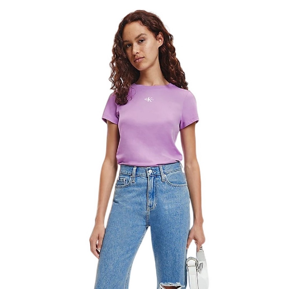 CALVIN KLEIN JEANS MICRO MONOLOGO SLIM FIT TEE T-SHIRT ΑΝΔΡΙΚΟ PURPLE