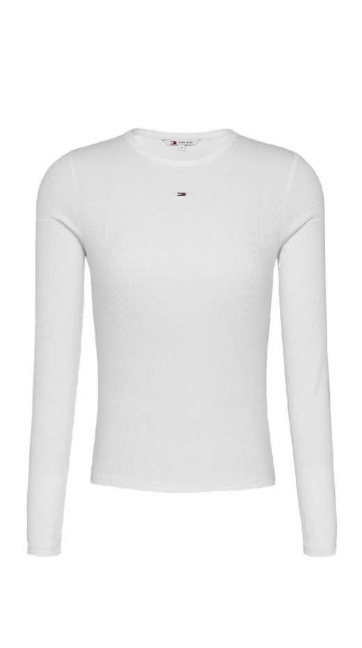 TOMMY HILFIGER SLIM ESSENTIAL RIB LS ΜΠΛΟΥΖΑ ΓΥΝΑΙΚΕΙΑ BRIGHT WHITE
