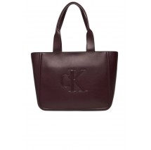 CALVIN KLEIN RAISED CK MEDIUM TOTE ΤΣΑΝΤΑ ΓΥΝΑΙΚΕΙΑ BORDEAUX