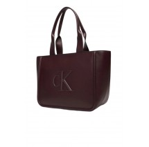 CALVIN KLEIN RAISED CK MEDIUM TOTE ΤΣΑΝΤΑ ΓΥΝΑΙΚΕΙΑ BORDEAUX
