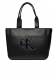 CALVIN KLEIN RAISED CK MEDIUM TOTE ΤΣΑΝΤΑ ΓΥΝΑΙΚΕΙΑ BLACK
