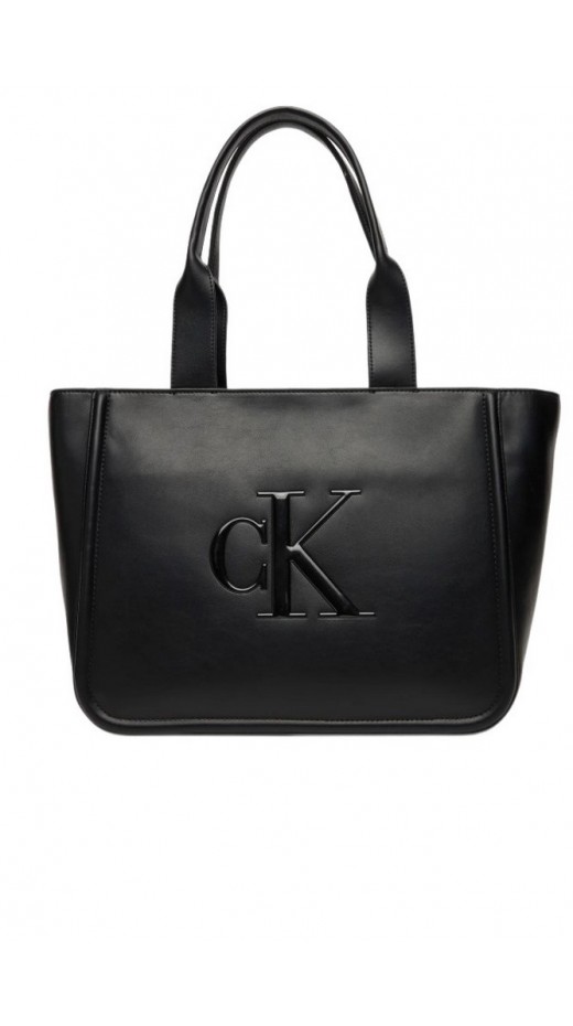 CALVIN KLEIN RAISED CK MEDIUM TOTE ΤΣΑΝΤΑ ΓΥΝΑΙΚΕΙΑ BLACK