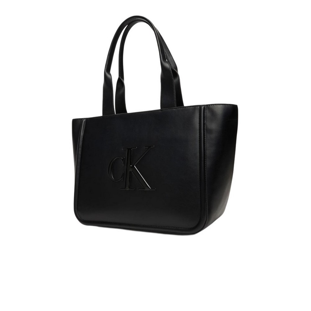 CALVIN KLEIN RAISED CK MEDIUM TOTE ΤΣΑΝΤΑ ΓΥΝΑΙΚΕΙΑ BLACK