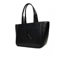 CALVIN KLEIN RAISED CK MEDIUM TOTE ΤΣΑΝΤΑ ΓΥΝΑΙΚΕΙΑ BLACK