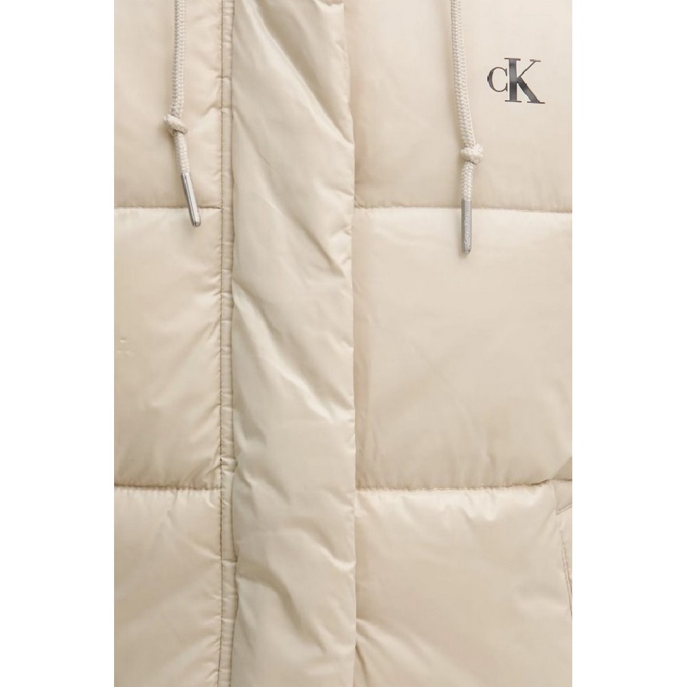 CALVIN KLEIN JEANS SHINE PUFFER JACKET ΜΠΟΥΦΑΝ ΓΥΝΑΙΚΕΙΟ BEIGE
