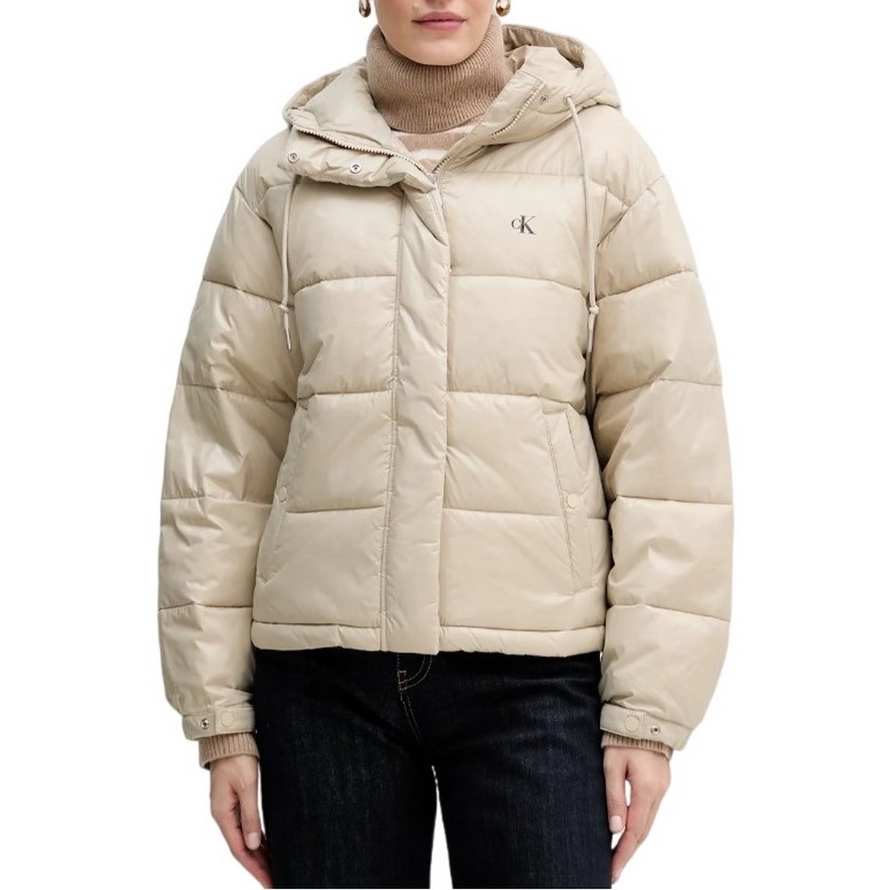 CALVIN KLEIN JEANS SHINE PUFFER JACKET ΜΠΟΥΦΑΝ ΓΥΝΑΙΚΕΙΟ BEIGE