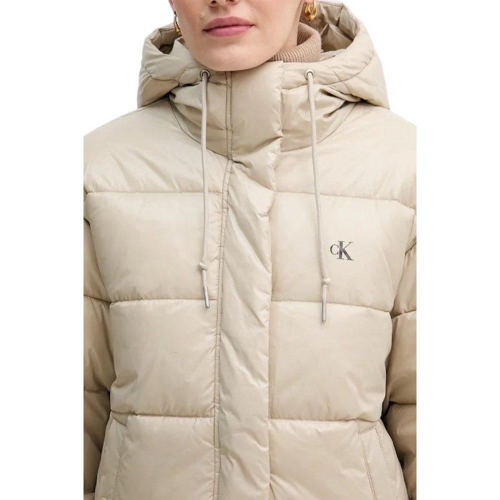 CALVIN KLEIN JEANS SHINE PUFFER JACKET ΜΠΟΥΦΑΝ ΓΥΝΑΙΚΕΙΟ BEIGE