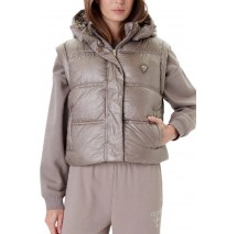 GUESS ERNESTINE CROP PADDED VEST ΜΠΟΥΦΑΝ ΓΥΝΑΙΚΕΙΟ TAUPE