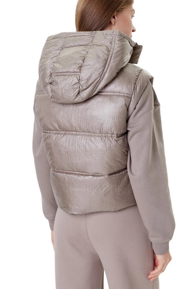 GUESS ERNESTINE CROP PADDED VEST ΜΠΟΥΦΑΝ ΓΥΝΑΙΚΕΙΟ TAUPE