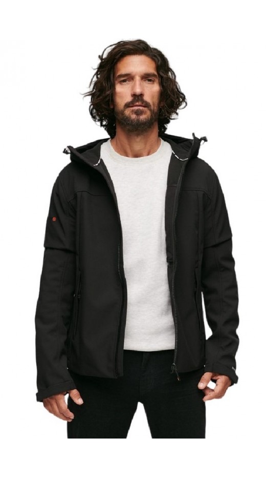 SUPERDRY D5 SDCD HOODED SOFT SHELL JACKET ΜΠΟΥΦΑΝ ΑΝΔΡΙΚΟ BLACK