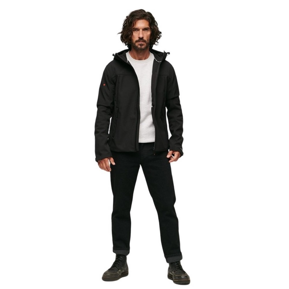 SUPERDRY HOODED SOFT SHELL JACKET ΜΠΟΥΦΑΝ ΑΝΔΡΙΚΟ BLACK