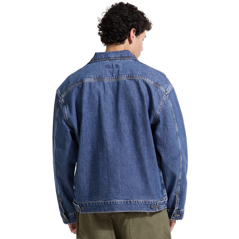 GUESS JEANS CHORE JACKET ΜΠΟΥΦΑΝ ΑΝΔΡΙΚΟ BLUΕ DENIM