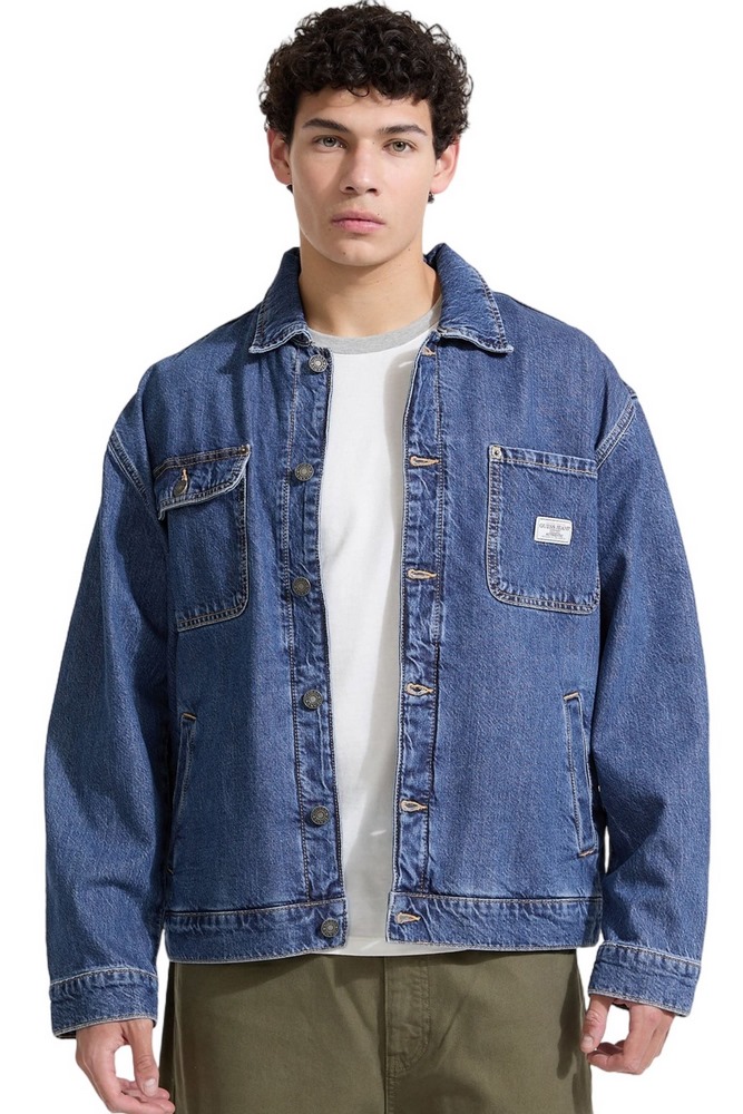 GUESS JEANS CHORE JACKET ΜΠΟΥΦΑΝ ΑΝΔΡΙΚΟ BLUΕ DENIM
