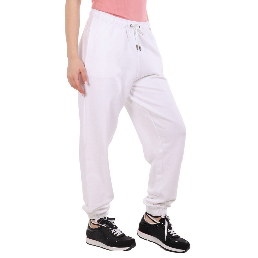 GUESS JEANS PANTS ICONIC FLEECE ΠΑΝΤΕΛΟΝΙ ΦΟΡΜΑ ΓΥΝΑΙΚΕΙΟ WHITE