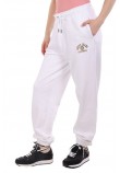 GUESS JEANS PANTS ICONIC FLEECE ΠΑΝΤΕΛΟΝΙ ΦΟΡΜΑ ΓΥΝΑΙΚΕΙΟ WHITE