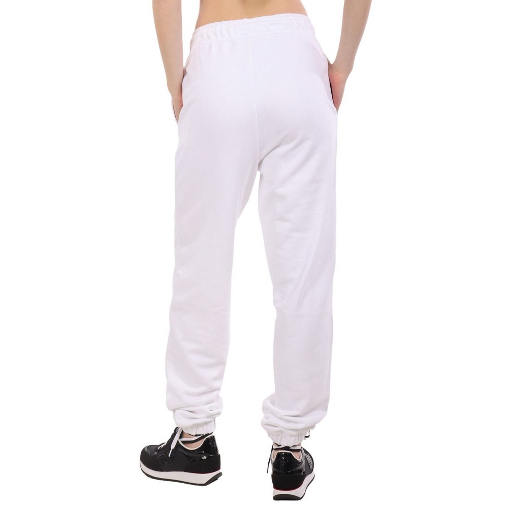 GUESS JEANS PANTS ICONIC FLEECE ΠΑΝΤΕΛΟΝΙ ΦΟΡΜΑ ΓΥΝΑΙΚΕΙΟ WHITE