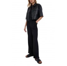 CALVIN KLEIN BOXY FAUX LEATHER OVERSHIRT ΠΟΥΚΑΜΙΣΟ ΓΥΝΑΙΚΕΙΟ BLACK