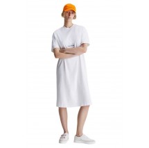 CALVIN KLEIN JEANS INSTITUTIONAL LONG T-SHIRT DRESS ΦΟΡΕΜΑ ΓΥΝΑΙΚΕΙΟ WHITE