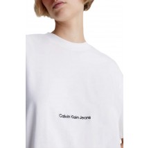 CALVIN KLEIN JEANS INSTITUTIONAL LONG T-SHIRT DRESS ΦΟΡΕΜΑ ΓΥΝΑΙΚΕΙΟ WHITE