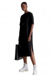 CALVIN KLEIN JEANS INSTITUTIONAL LONG T-SHIRT DRESS ΦΟΡΕΜΑ ΓΥΝΑΙΚΕΙΟ BLACK