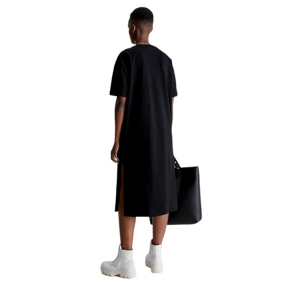 CALVIN KLEIN JEANS INSTITUTIONAL LONG T-SHIRT DRESS ΦΟΡΕΜΑ ΓΥΝΑΙΚΕΙΟ BLACK