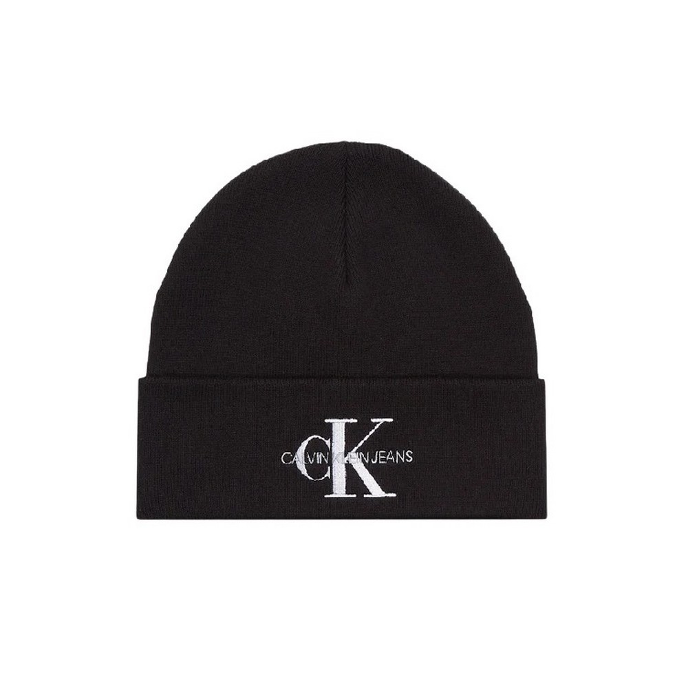 CALVIN KLEIN JEANS MONOLOGO EMBRO BEANIE ΣΚΟΥΦΟΣ ΑΝΔΡΙΚΟΣ BLACK