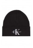 CALVIN KLEIN JEANS MONOLOGO EMBRO BEANIE ΣΚΟΥΦΟΣ ΑΝΔΡΙΚΟΣ BLACK