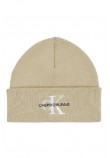 CALVIN KLEIN JEANS MONOLOGO EMBRO BEANIE ΣΚΟΥΦΟΣ ΑΝΔΡΙΚΟΣ TAUPE