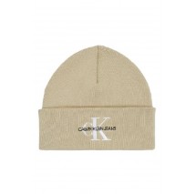 CALVIN KLEIN JEANS MONOLOGO EMBRO BEANIE ΣΚΟΥΦΟΣ ΑΝΔΡΙΚΟΣ TAUPE