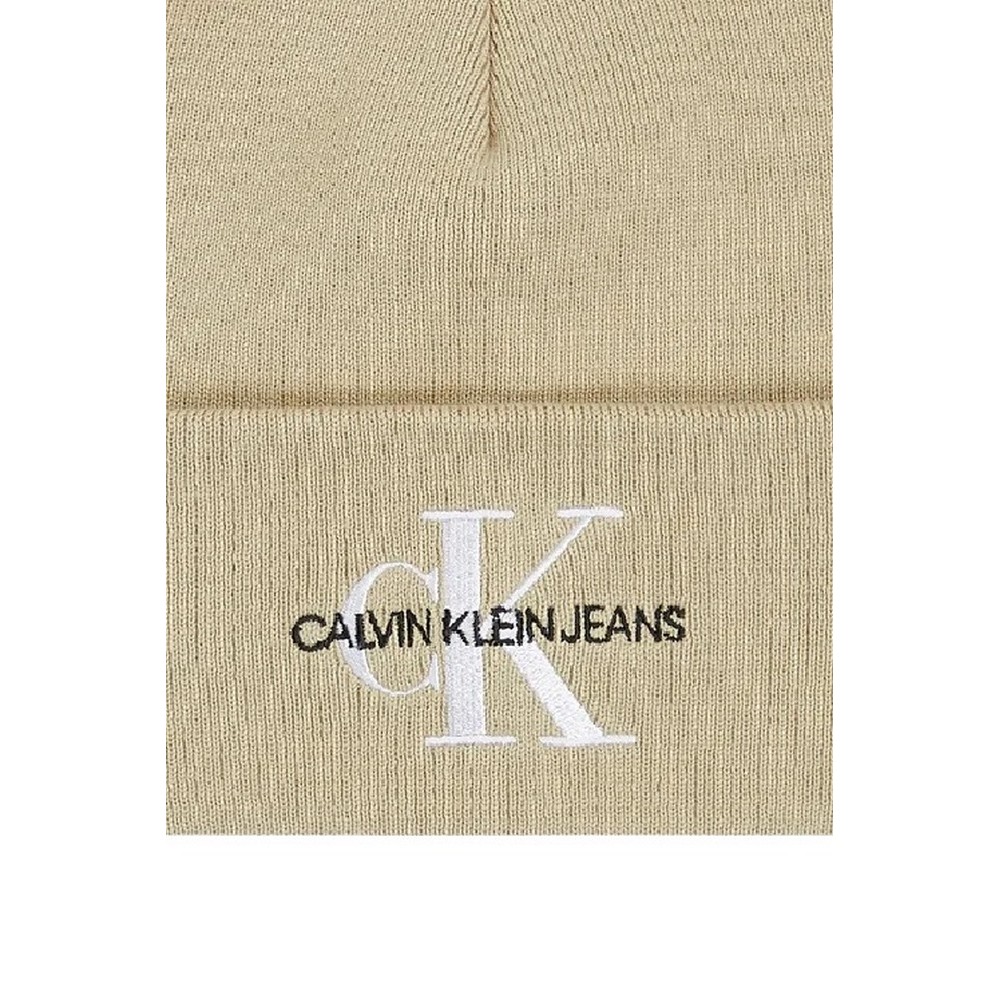 CALVIN KLEIN JEANS MONOLOGO EMBRO BEANIE ΣΚΟΥΦΟΣ ΑΝΔΡΙΚΟΣ TAUPE